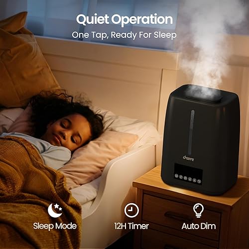 Miniatura 4 de Humidificador ultrasónico de llenado superior de 6 litros, niebla fría y cálida para dormitorio, bebé, habitaciones grandes y plantas, control