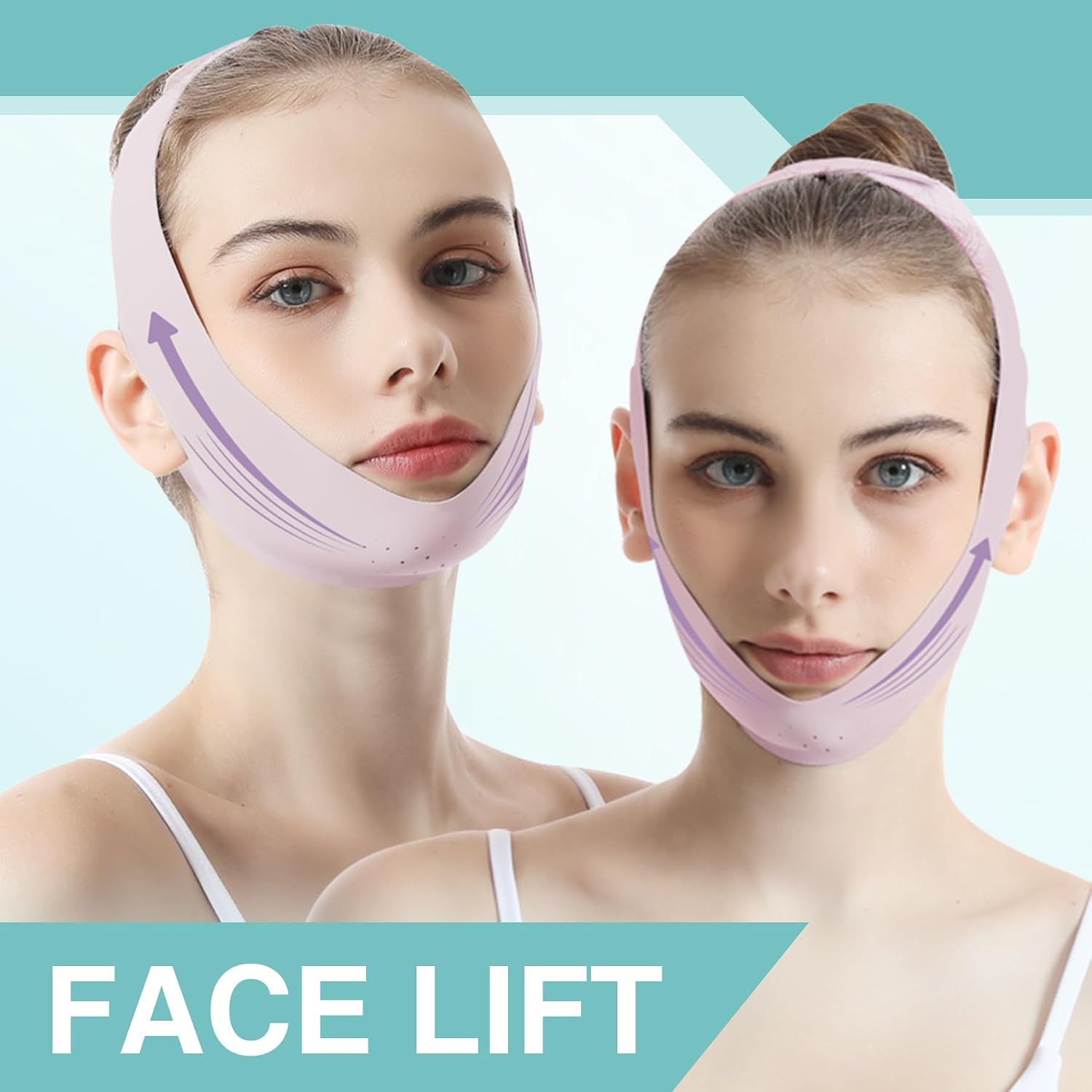 Anti-Snoring Sleep Mask with Aromatherapy，Face Lifting Strap for Double Chin & Jawline, Overnight Chin Firming Band for Non-Surgical Face Lift, V-Line Shaper & Anti-Aging Skin Tightener Reusable