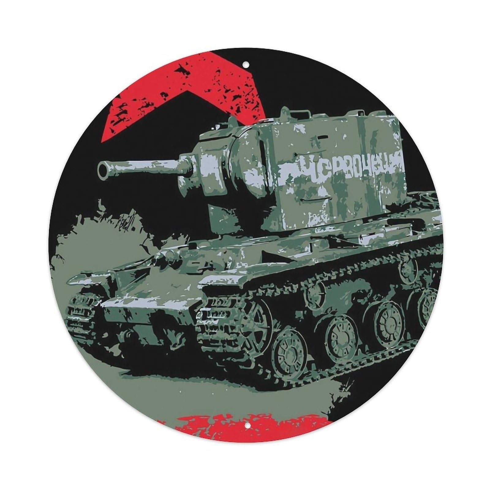 Soviet WWII Military KV-2 Heavy Tank Vintage Metal Tin Sign