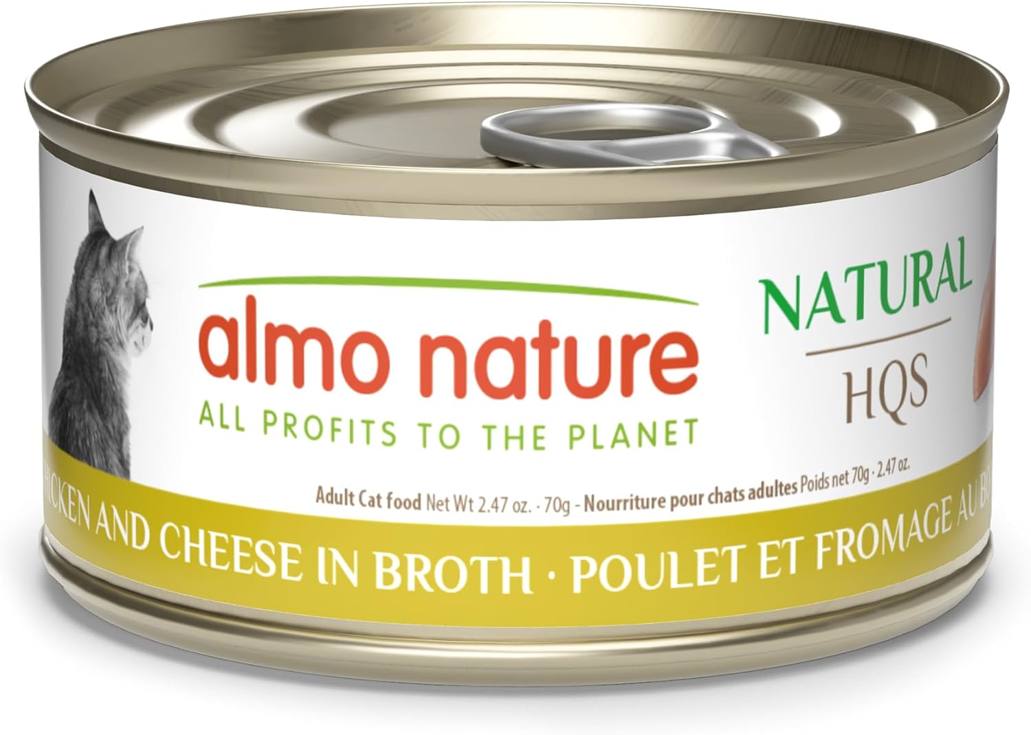 almo nature HQS Natural Wet Cat Food Chicken and Cheese in Broth, Grain-Free, 2.47 oz (Pack of 24)