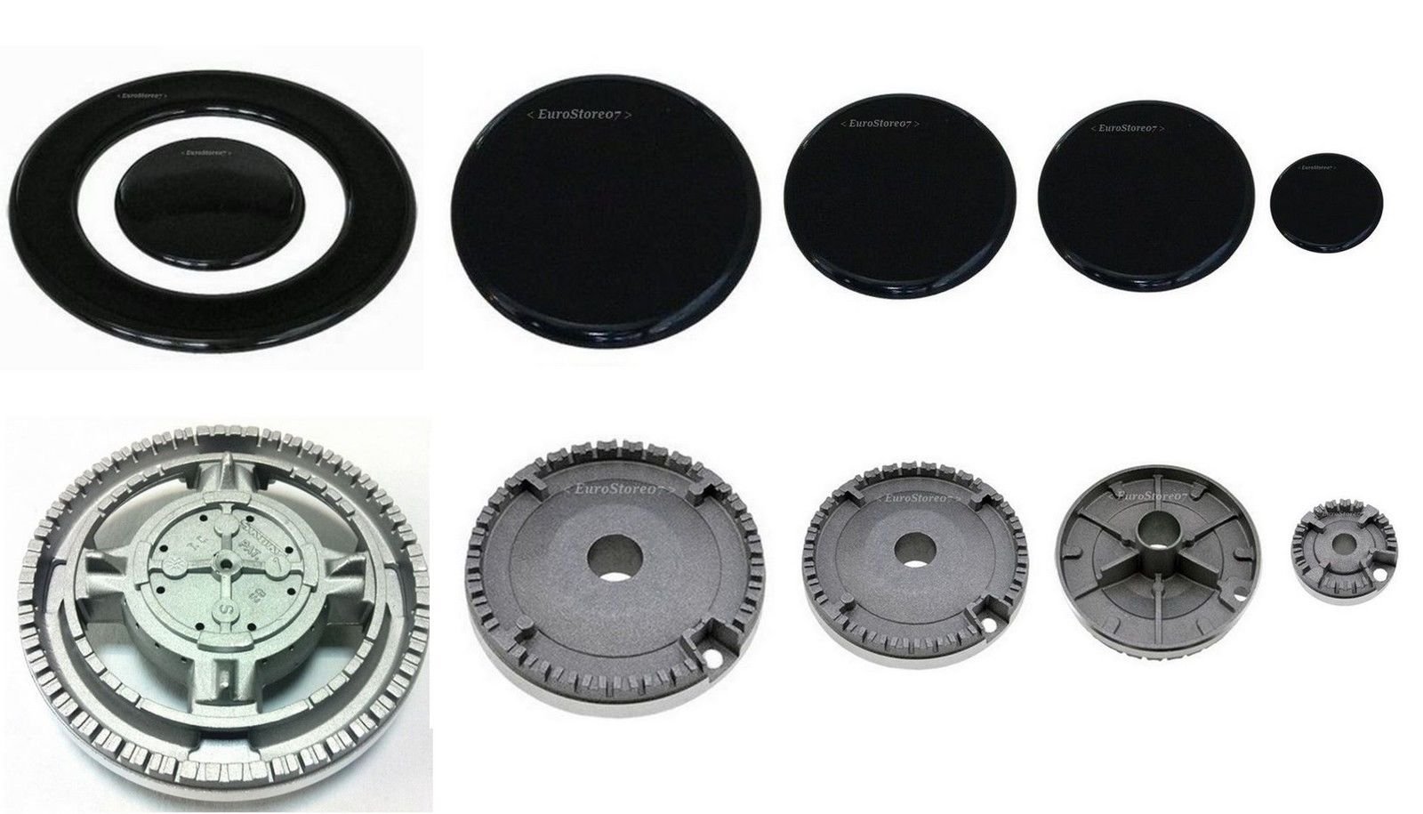 5 BRUCIATORI + PIATTELLI SPARTIFIAMMA ADATTI FRANKE 4 FUO + TRIPLA CORONA S 0235
