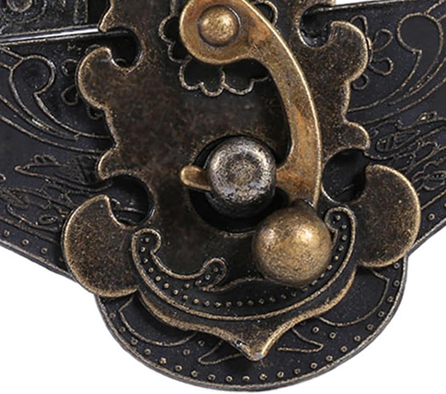 Cabinet Box Lock Hasp, Zinc Alloy Material, Antique Bronze Latch for Wooden Jewelry Boxes, Retro Cabinet Lock Hasp with Screws for Toolbox, Suitcase, Wooden Box, 66 * 54mm
