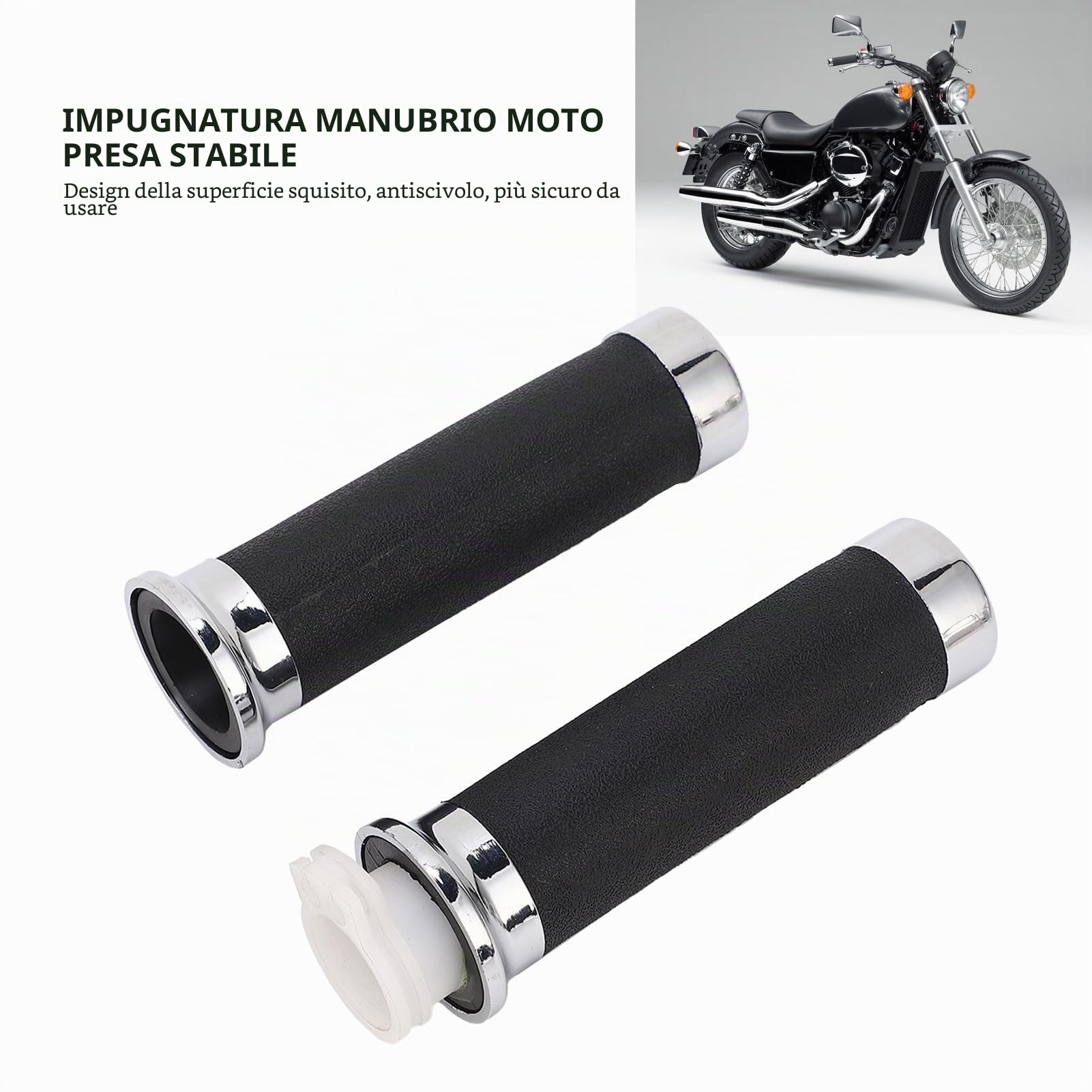 Manopole Manubrio per Shadow 400 750 VT600 VT750 e Vintage, Antiscivolo e Universali per Magna 250 e Steed VLX 400 60