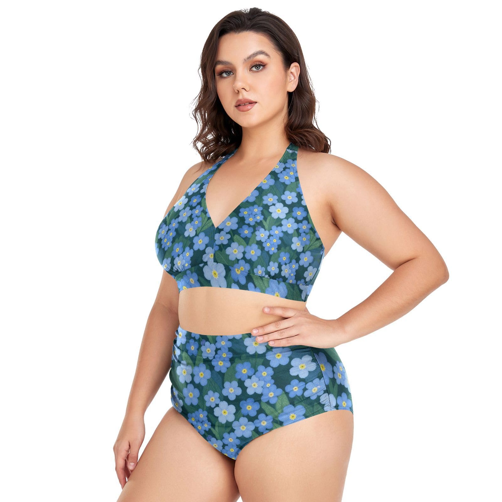 FRODOTGV Curvy - Costume da bagno a due pezzi da donna, taglia L-4XL