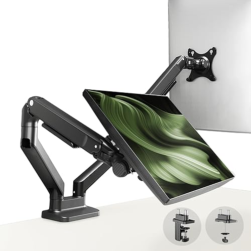 Soporte para monitor individual Soporte de escritorio con brazo de monitor único, brazo de monitor de computadora totalmente ajustable con soporte