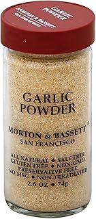 Morton & Bassett Garlic Powder, 2.6oz – Salt-Free, Non-GMO, Spice for All Purpose Cooking