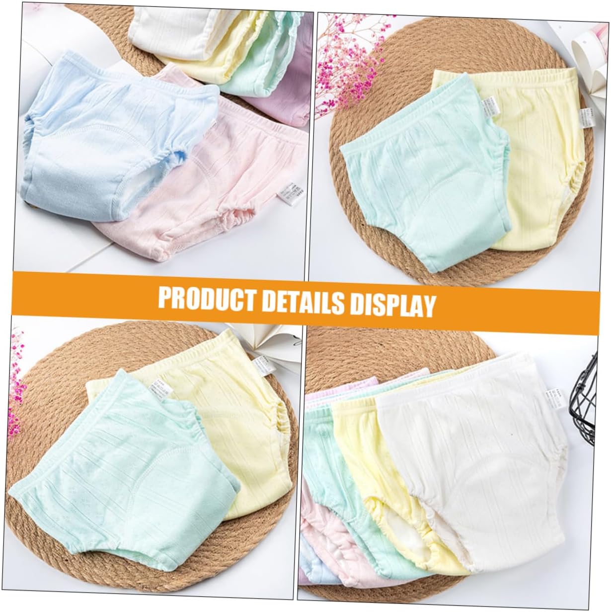 Toddmomy 2pcs Newborn Girls Potty Training Pants Cotton Diaper Covers Reusable and Washable Design Assorted Color