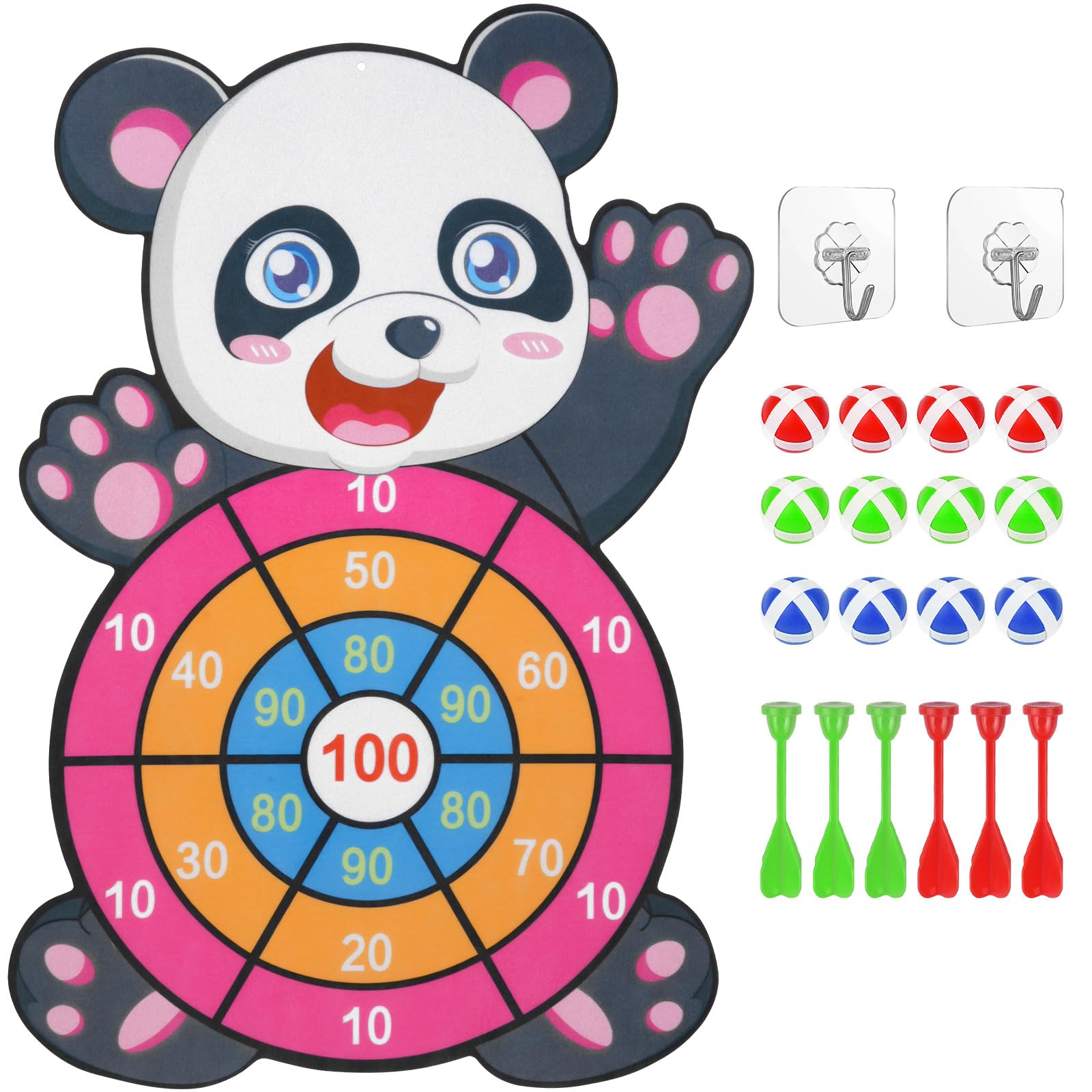 Flintronic Dart Board Set, Dart Board Kids Toys for 3-9 Year Old Boys, Dinosaur Toys for Boys with 12 Sticky Balls 6 Darts, Age 3-12 Indoor Outdoor Party Games Toys Gifts