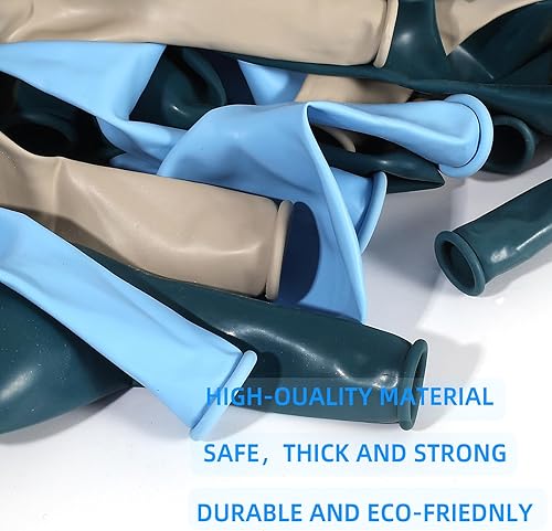 Miniatura 13 de Kit de arco de globos azul polvoriento: el kit de guirnalda de arco de globos de 167 piezas incluye globo de color blanco, arena, pastel, azul Azul