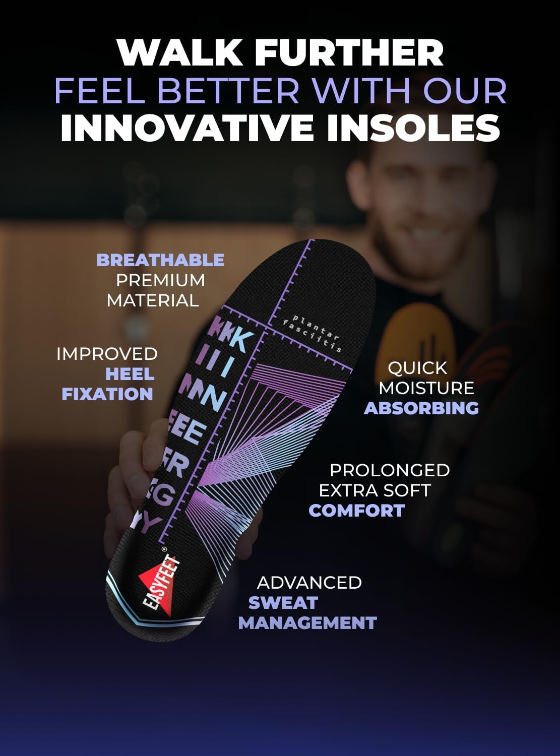 Premium Anti-Fatigue Shoe High Arch Support Insoles Men Women - Plantar Fasciitis Inserts - Orthotic Inserts Shoe Soles Standing All Day - Flat Feet Foot - Work Boot Insoles - Image 4