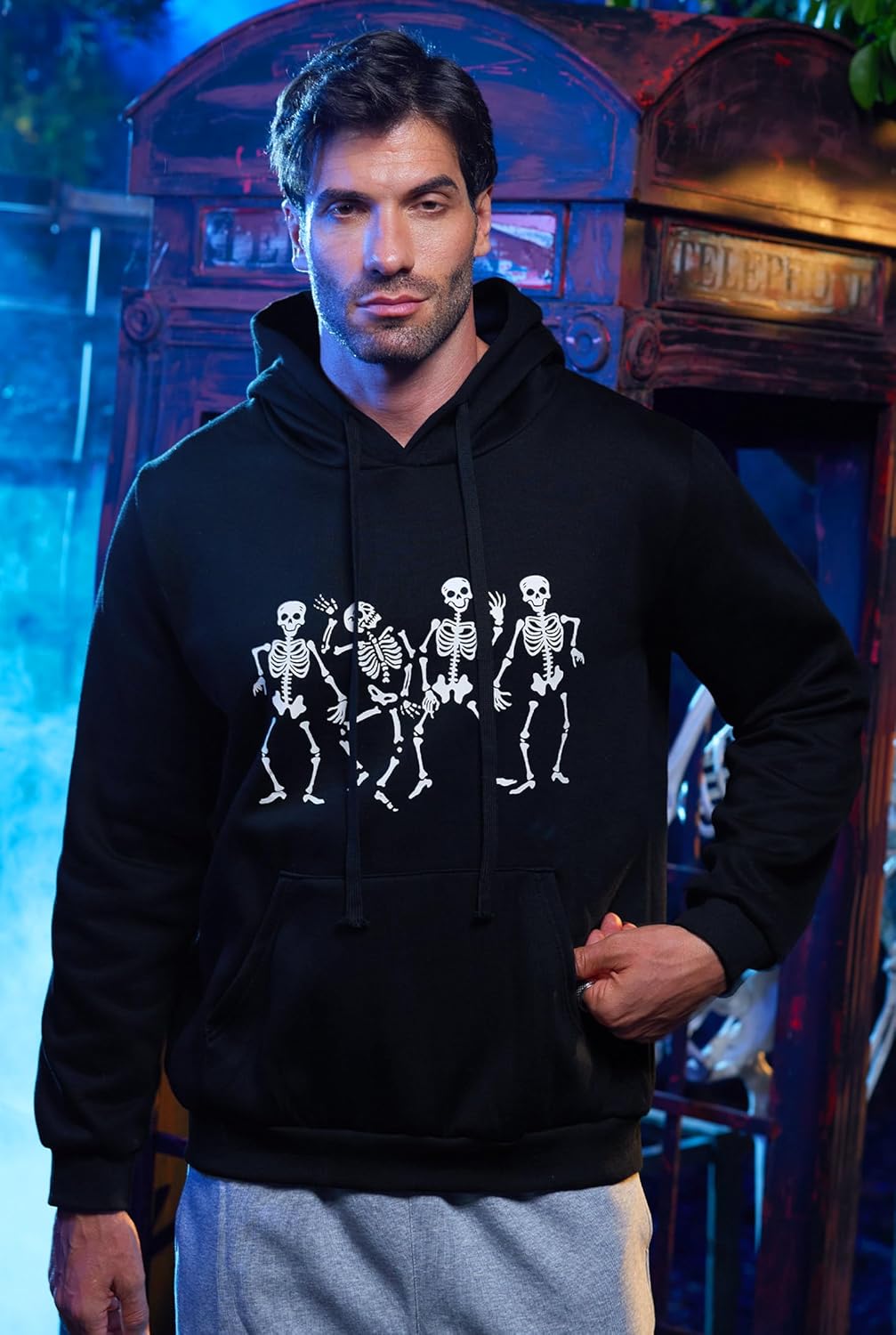 Arvilhill Mens Halloween Pumpkin Hoodies Funny Skeleton Sweatshirts (S-3XL) - Image 7
