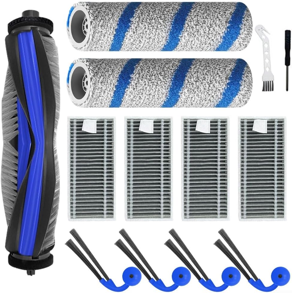 Replacement Main Brush For Deebot X11, Mop Roller And Filter Accessory Kit For ECOVACS for Deebot X11 / X11 / OmniCyclone / X11 Famille, Complete Cleaning Parts Set With Tools(A)