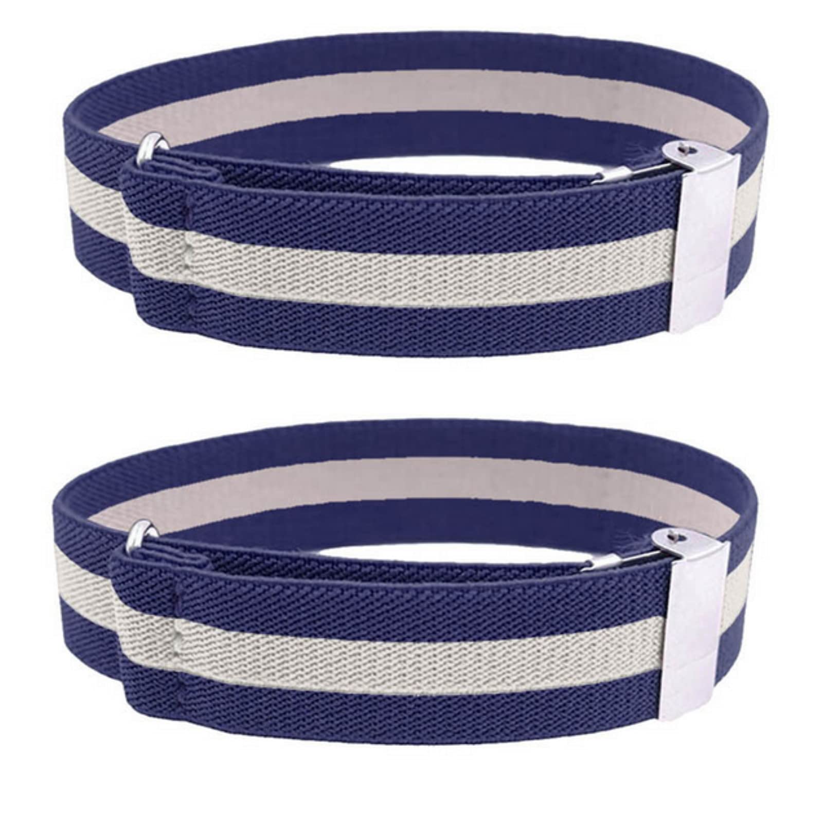 CHENGZI 1 Pair Men's Elastic Adjustable Armbands Arm Sleeve Shirt Garter Sleeve Holders Width 0.98 Inch (WhiteBlue)