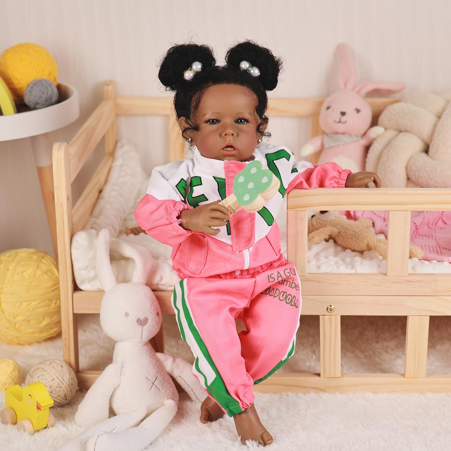 Rebornova Reborn Baby Dolls Black Girl, African American 20 Inch Realistic Newborn Baby Dolls with Lifelike Soft Body Silicone Limbs Birthday Gift Set for Ages 3+