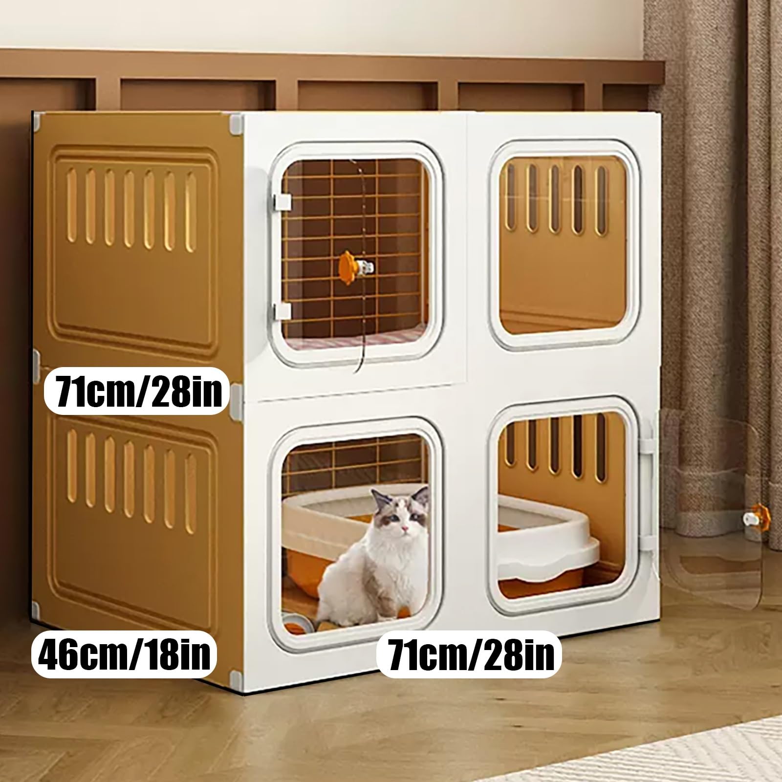 Gabbia per Gatti da Interno con Scala, tiragraffi e Cuccia - Habitat Ideale per Piccoli Animali Come Gattini, Cuccioli, porcellini d'India, Conigli, cincillà e furetti - Ampia Area per l'ese