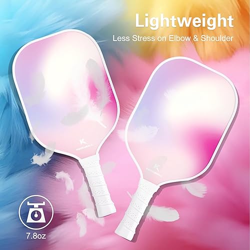 Miniatura 2 de Juego de palas de pickleball con superficie de fibra de vidrio, palas de pickleball con raquetas de bola de pepinillo para hombres y mujeres