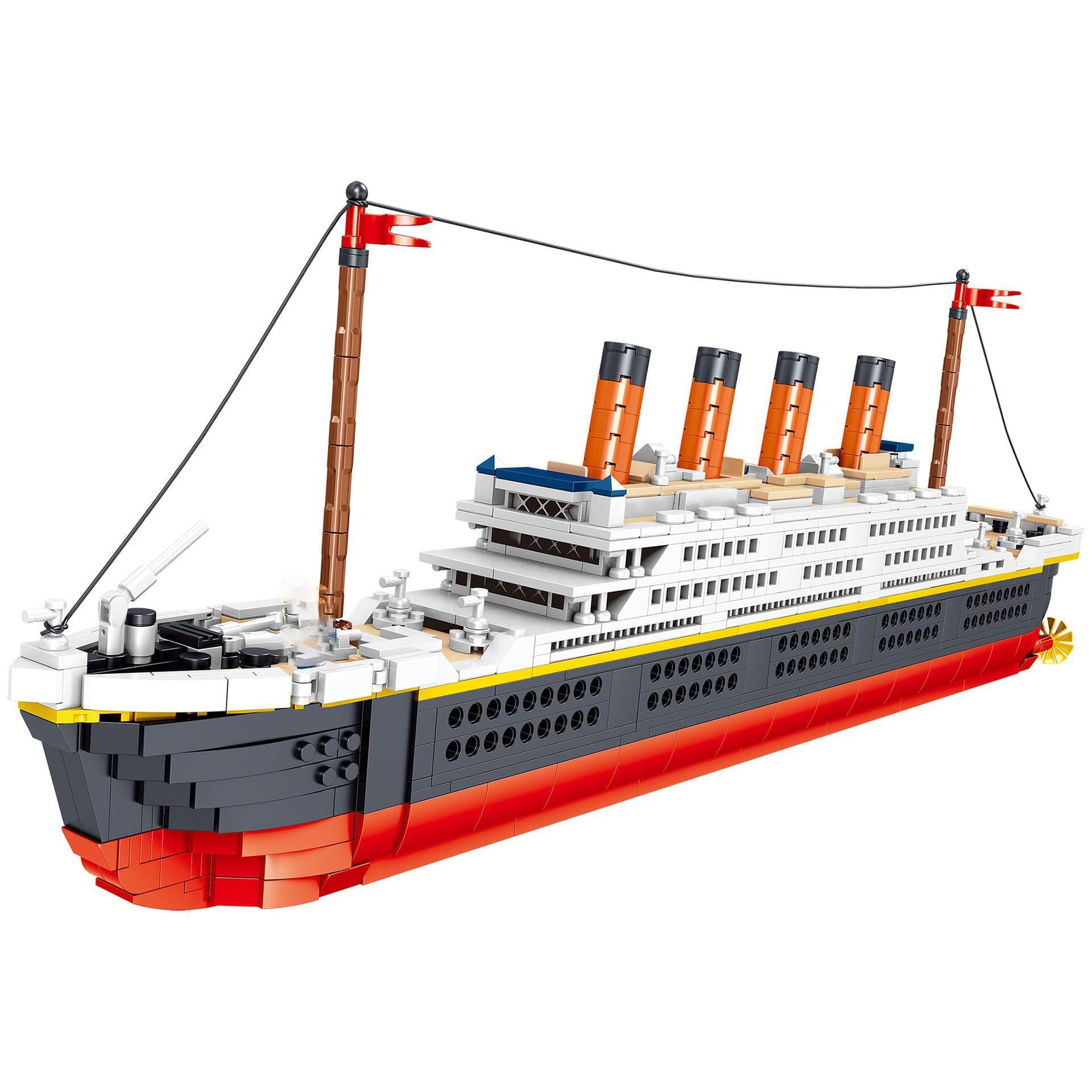 Technic Titanic Set di Blocchi di Costruzione, 1288 Pezzi Micro Nave da Crociera Titanic Barca Kit di Costruzione di Modello Non Compatibile con Lego Creator Expert 10294