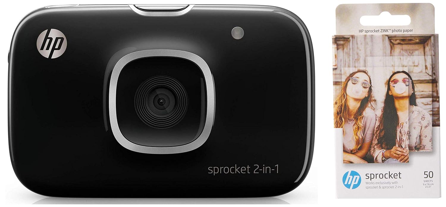 Instant Camera And Printer Combo HP Sprocket 2-in-1 Portable Photo ...