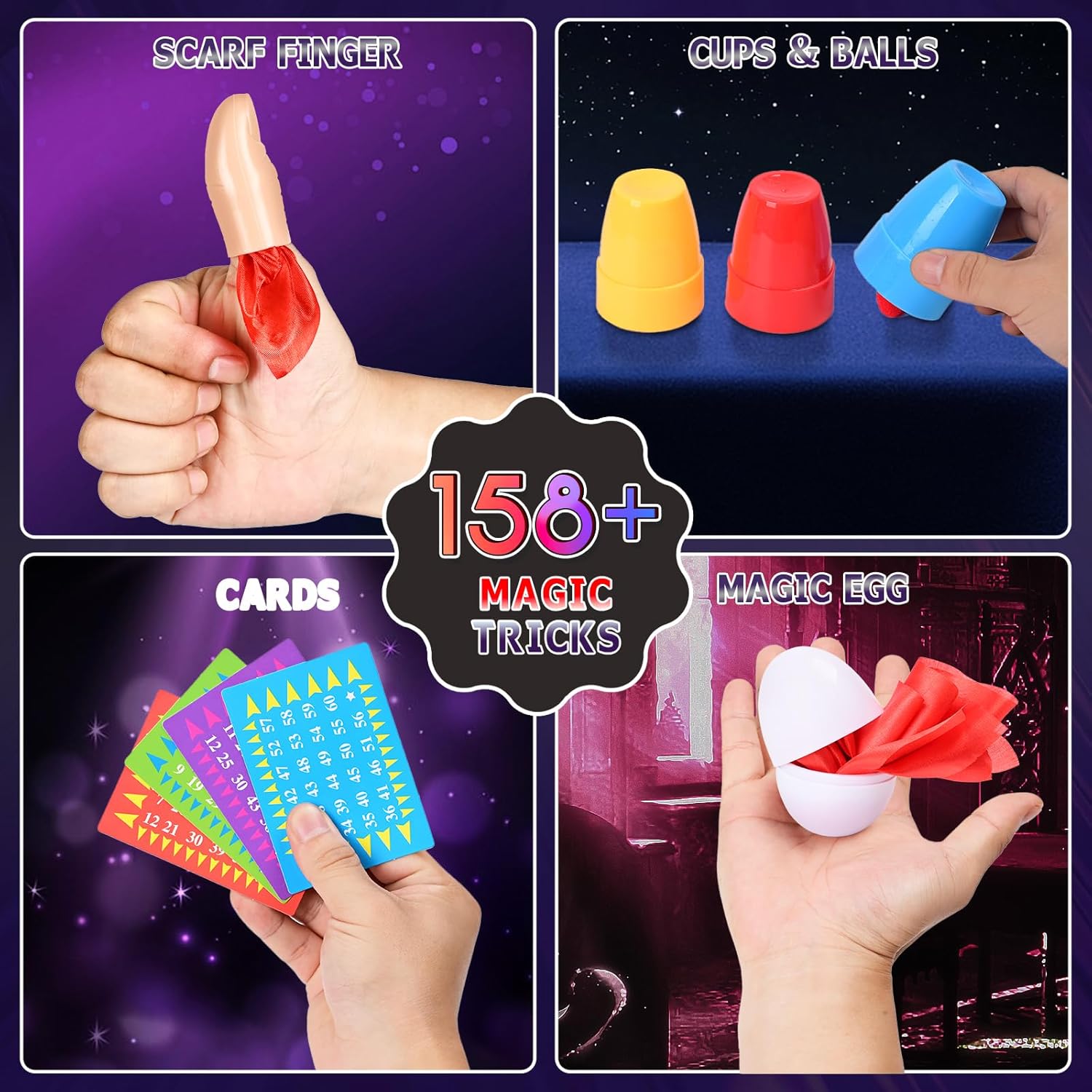 Magic Kit for Kids Magic Set- Magic Tricks Set for Kids Age 6 8 10 12, with Magician Costume Magic Wand for Pretend Play Magician Set, Easy to Follow Magic Toy Gifts for Girls and Boys Beginners
