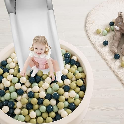 Miniatura 8 de TRENDPLAY Bolas de plástico para pozos de bolas, paquete de 100 bolas huecas, juego seguro y emocionante, perfecto para piscinas de bebés pequeños,