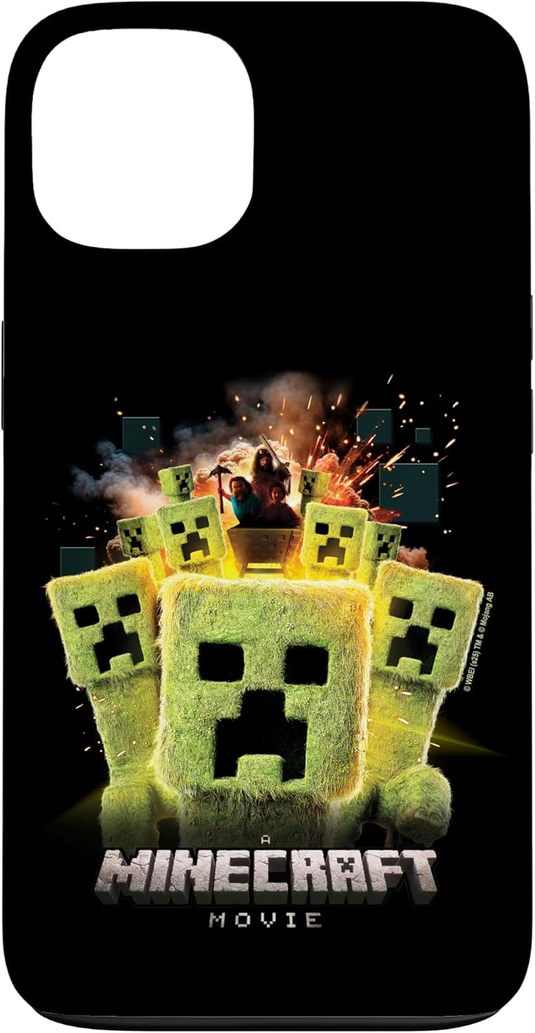A Minecraft Movie Group of Creepers Surrounding The Gang Case for iPhone 16