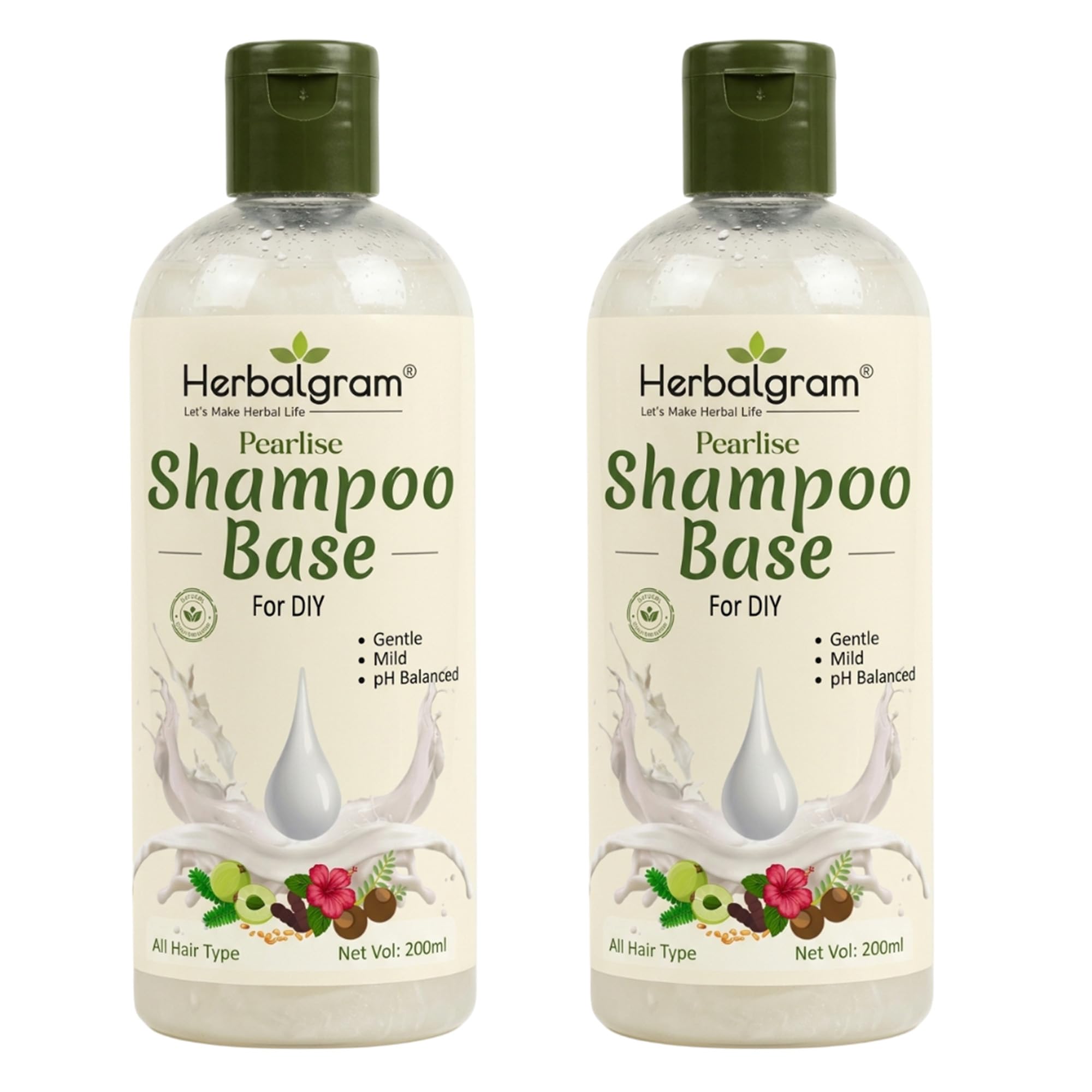 Herbalgram Pearlise Shampoo Base for DIY Formulation 200ml Pack of 2 | Mild & Gentle pH Balanced Liquid Base for Custom Shampoo Making | Smooth Texture | Suitable for All Hair Types-picture-10