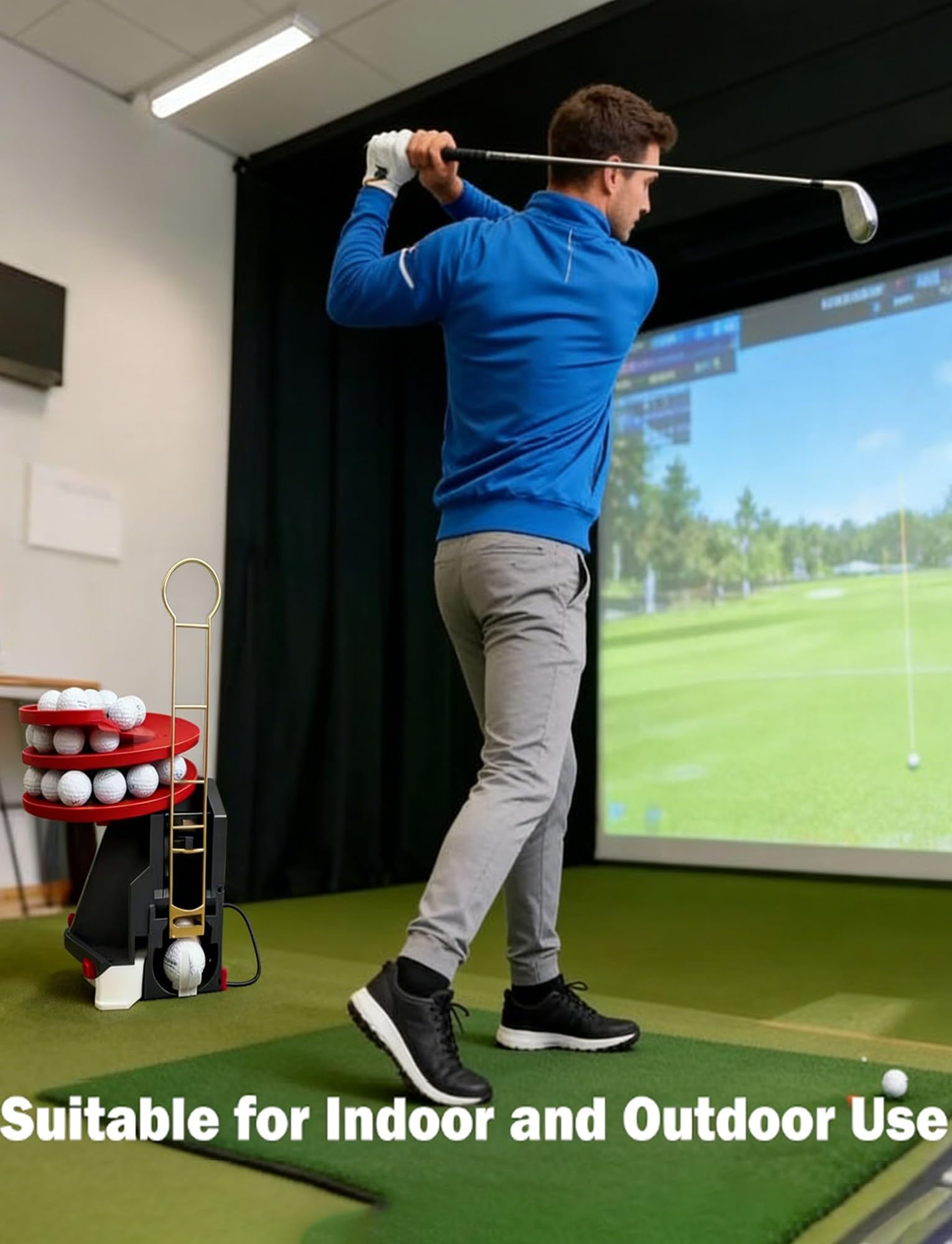 Automatyczny dozownik piłek golfowych, pojemność 25 piłek, przenośna wyrzutnia golfowa do treningu wewnątrz i na zewnątrz