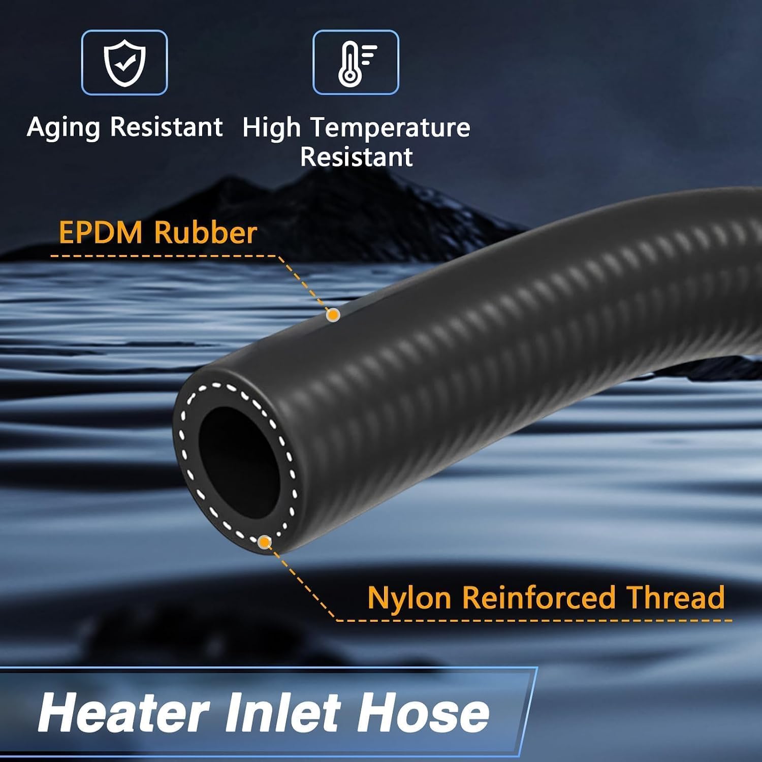 HVAC Heater Hose Assembly with Tee Connector, Heater Core Supply Hose Compatible with Cadillac Escalade Chevrolet Silverado GMC Yukon Replace# 22885825 15895065 15854958