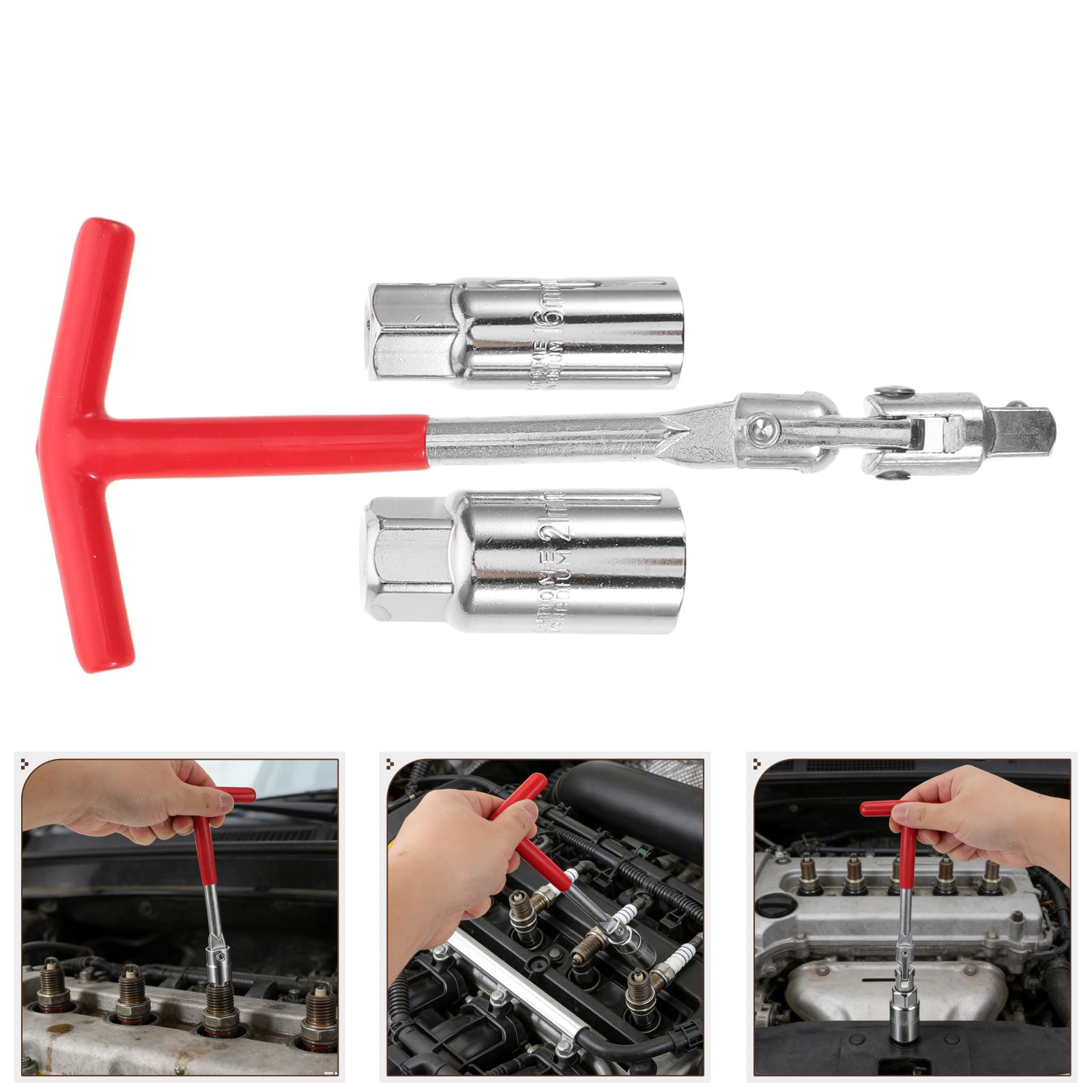 MAGICLULU Juego de Llaves para Bujías de Motor Pequeño de Acero Resistente Dados de 16 Mm y 21 Mm y Mango en T Ergonómico para Reparación Automotriz y Mantenimiento de Cortacésped