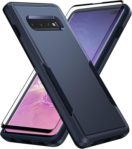 Asuwish Funda para teléfono Samsung Galaxy S10 Plus con protector de pantalla y delgada híbrida de cuerpo completo, accesorios para celda protectora