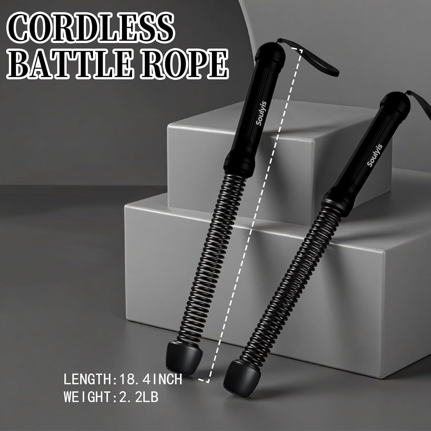 Weighted Ropeless Battle Ropes - Workout Rope for HIIT, Full-Body Exercise, Portable Fitness Equipment for Men & Women