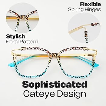 Amazon.com: Zeelool Square Glasses Frames for Women Oversized Blue