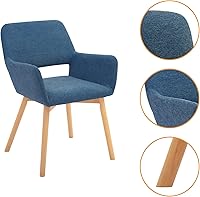 Vista 6 de CangLong Cojín de tela para ocio, moderno, para sala de estar, comedor, sillas de brazo para invitados de club, con patas de madera maciza, juego