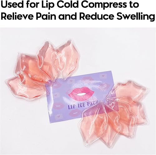 Miniatura 4 de (10 PCS) Lip Ice Pack ，Ice Compress After Lip ice Treatment, Reusable ice pad for Cosmetic, Lip Shape ice Pack to Relieve Pain and Relax Lips,