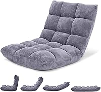 Vista 12 de Giantex Silla de Piso con Respaldo, Silla de Sofá Plegable con 14 Posiciones Ajustables, Cama para Dormir Acolchada, Sofá Reclinable, Silla de Piso
