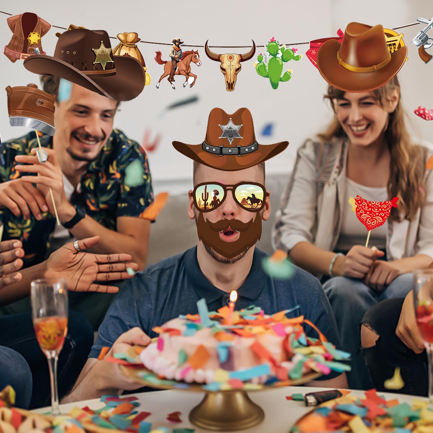 Bannière Photo Sur Le Thème Du Cowboy Occidental