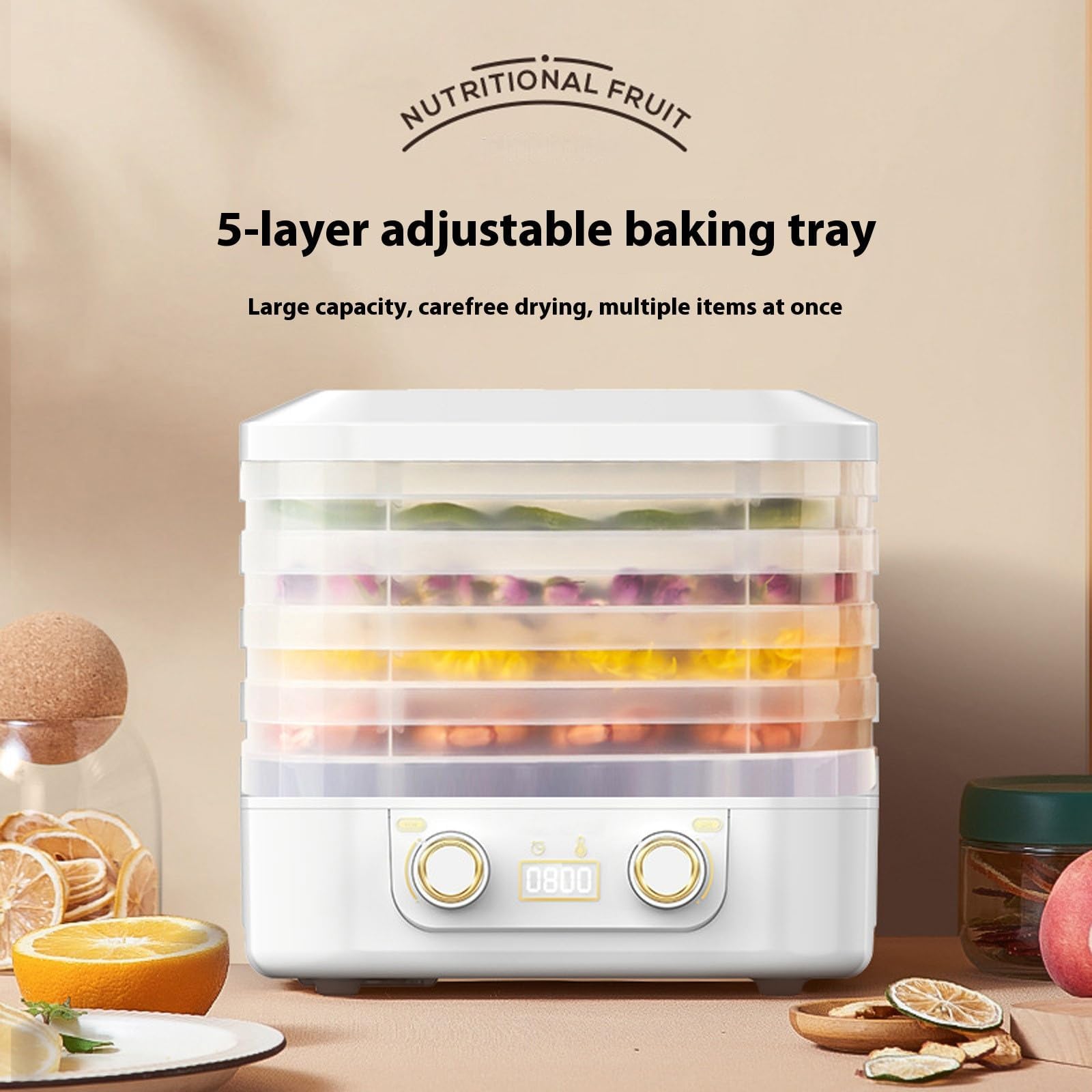 Home Freeze Dryer Machine with Digital Touch Control, Multi-Layer Food Freeze Dryer for Fruits Meat and Meals, Adjustable Temperature Compact Freeze Drying System for Home Kitchen — view 3