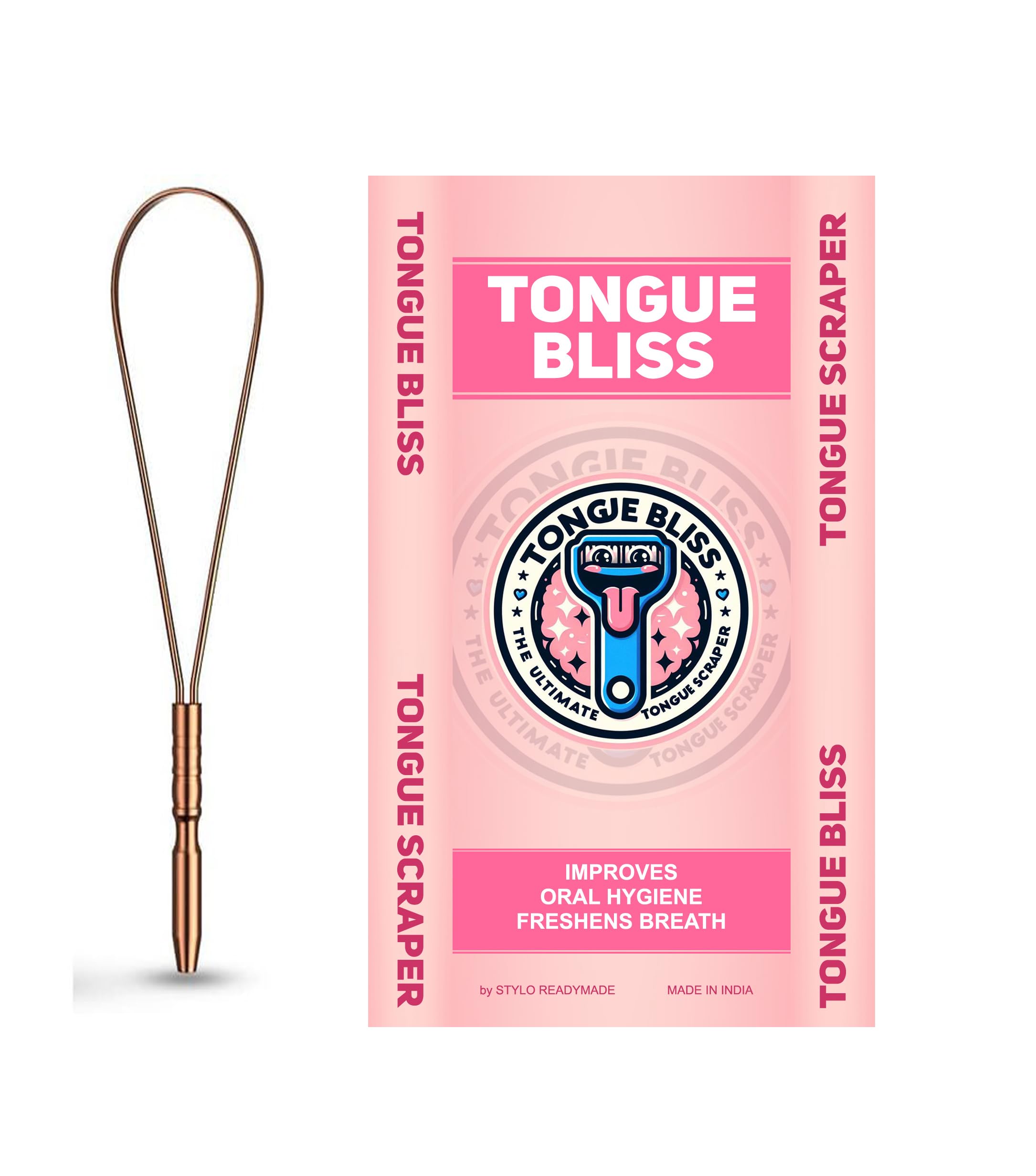 Tongue Bliss Copper Tongue Cleaner For Kids & Adults Ayurvedic Tongue Scraper For Bad Breath (Copper loop Pack of 1)-image-42