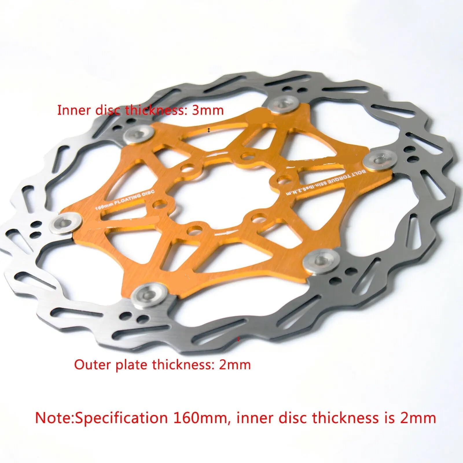 zacisk hamulcowy ze stopu 160mm 180mm 203mm Pływający wirnik rowerowy, rozpraszający ciepło, hydrauliczny wirnik hamulca tarczowego, pasujący do SHIMANO(203MM Blue)