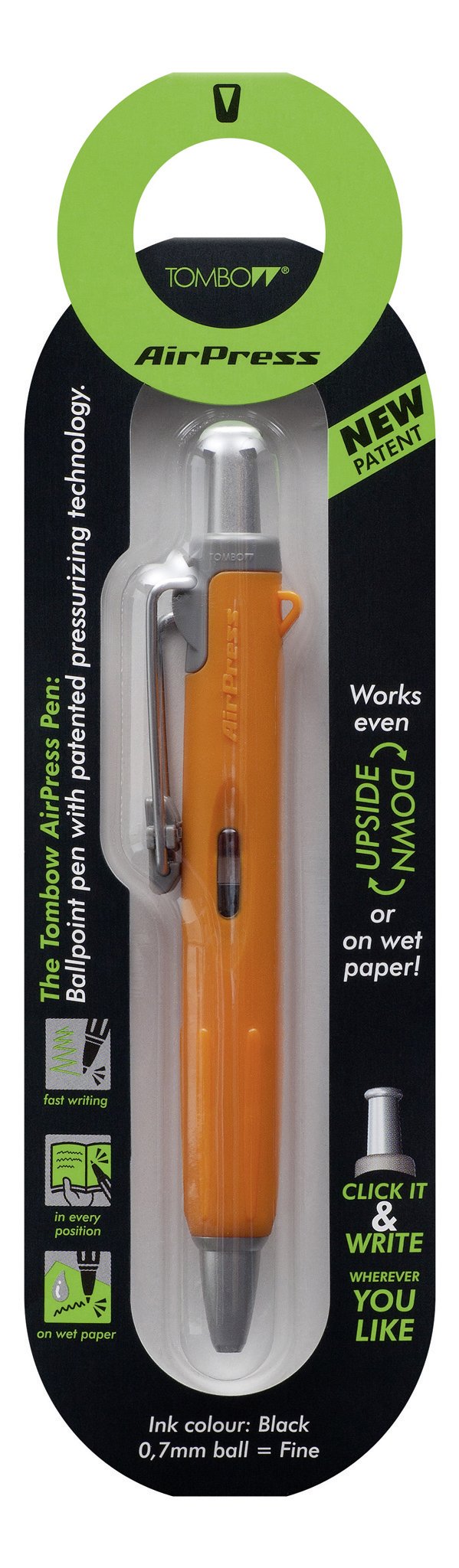Tombow BC AP54 Penna a sfera Air Press con tecnologia ad aria compressa arancione confezione da 1 pezzo