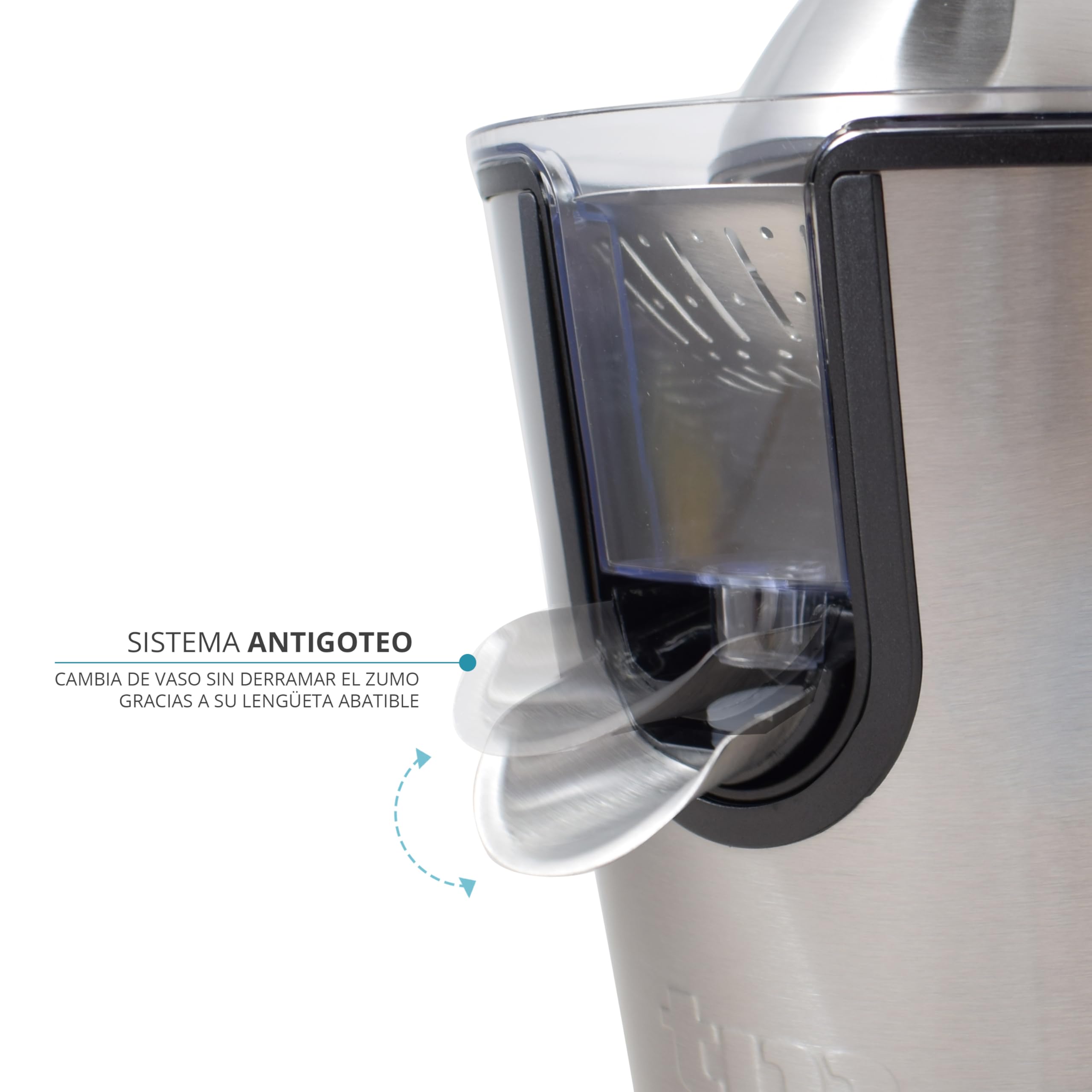 Tm Electron Tmpex010 - Exprimidor eléctrico con cuerpo de acero inoxidable, 160 W, color gris