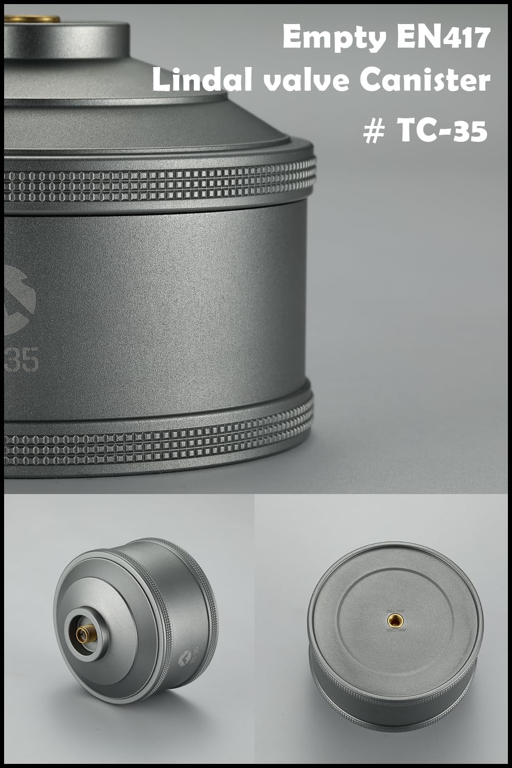 CAMPINGMOON Replacement Empty Refillable Gas Fuel Cylinder Standard for Backpacking Camping Stove EN417 Lindal Valve 110g TC-35