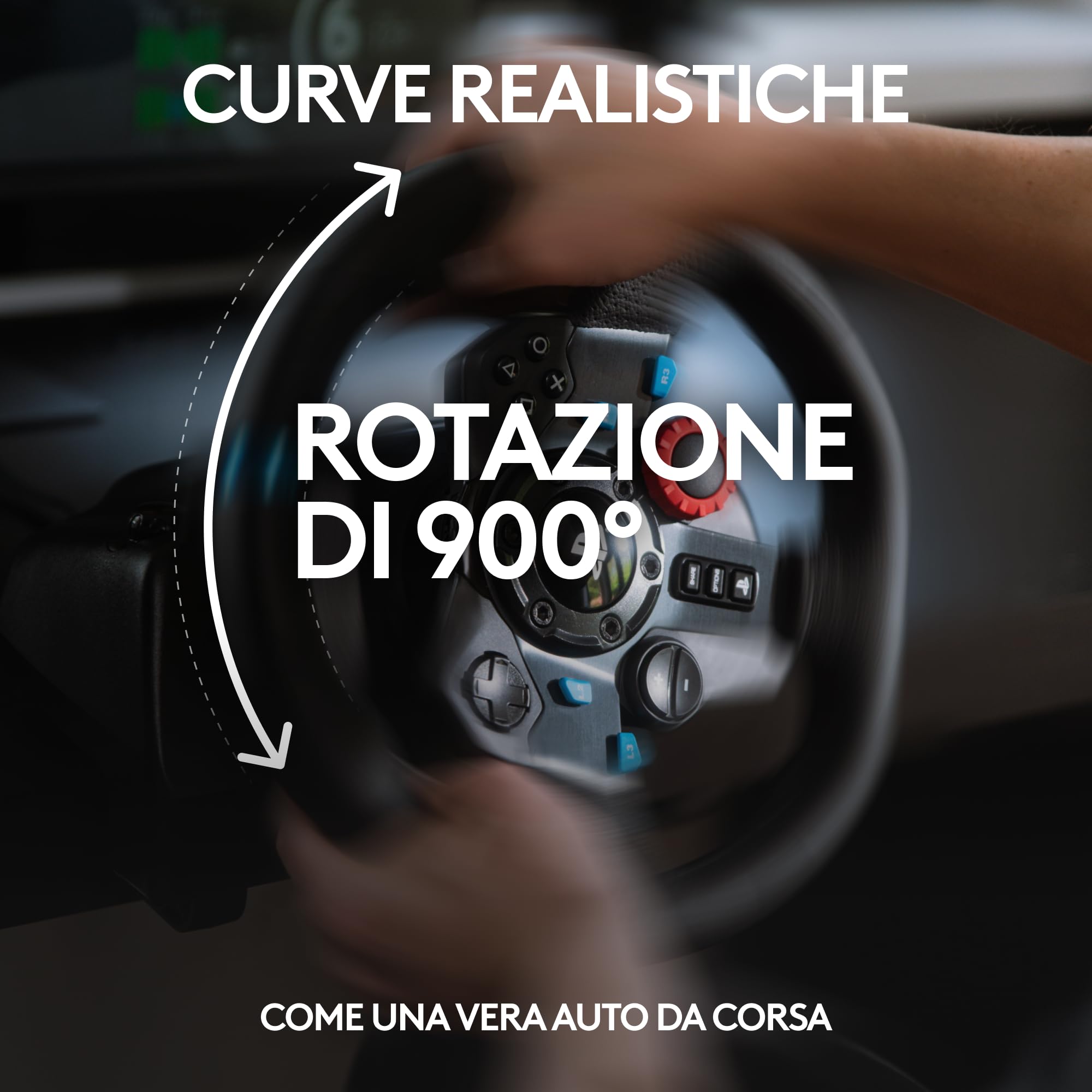 Logitech G G29 Driving Force volante e pedali per PS & PC (Spina UK) | Spina di alimentazione britannica - Nero