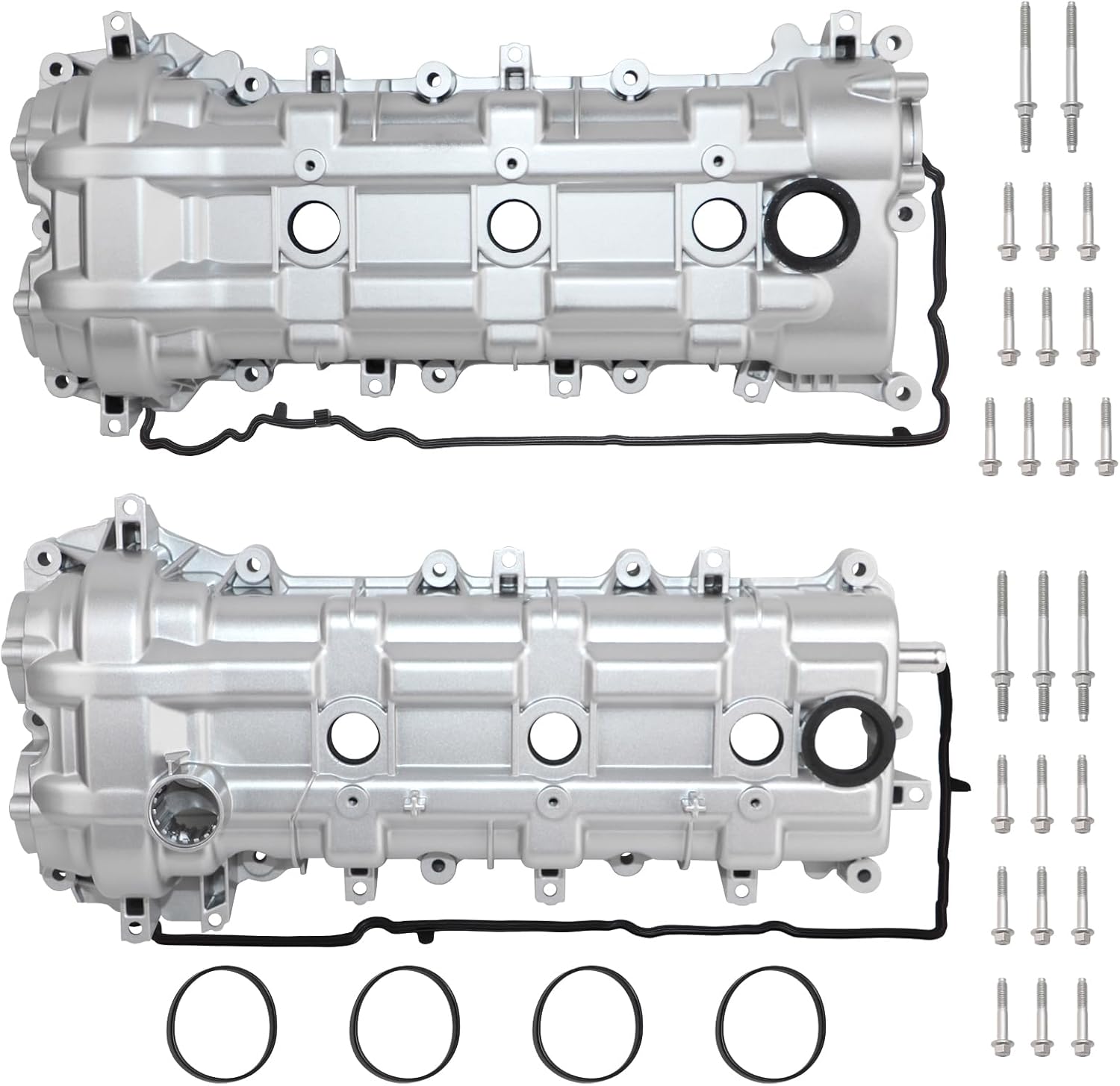 Upgraded Aluminum Engine Valve Cover Set Compatible with 2011-2023 Chrysler 300 Dodge Challenger Charger 2013-2018 Ram 1500 Jeep Wrangler Dodge Journey 3.6L Replaces # 5184069AN 5184068AN