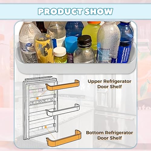 Miniatura 6 de Kojem 29325760166 Kit de estante de repuesto para puerta de refrigerador compatible con congelador Dometicestante de puerta superiorinferior