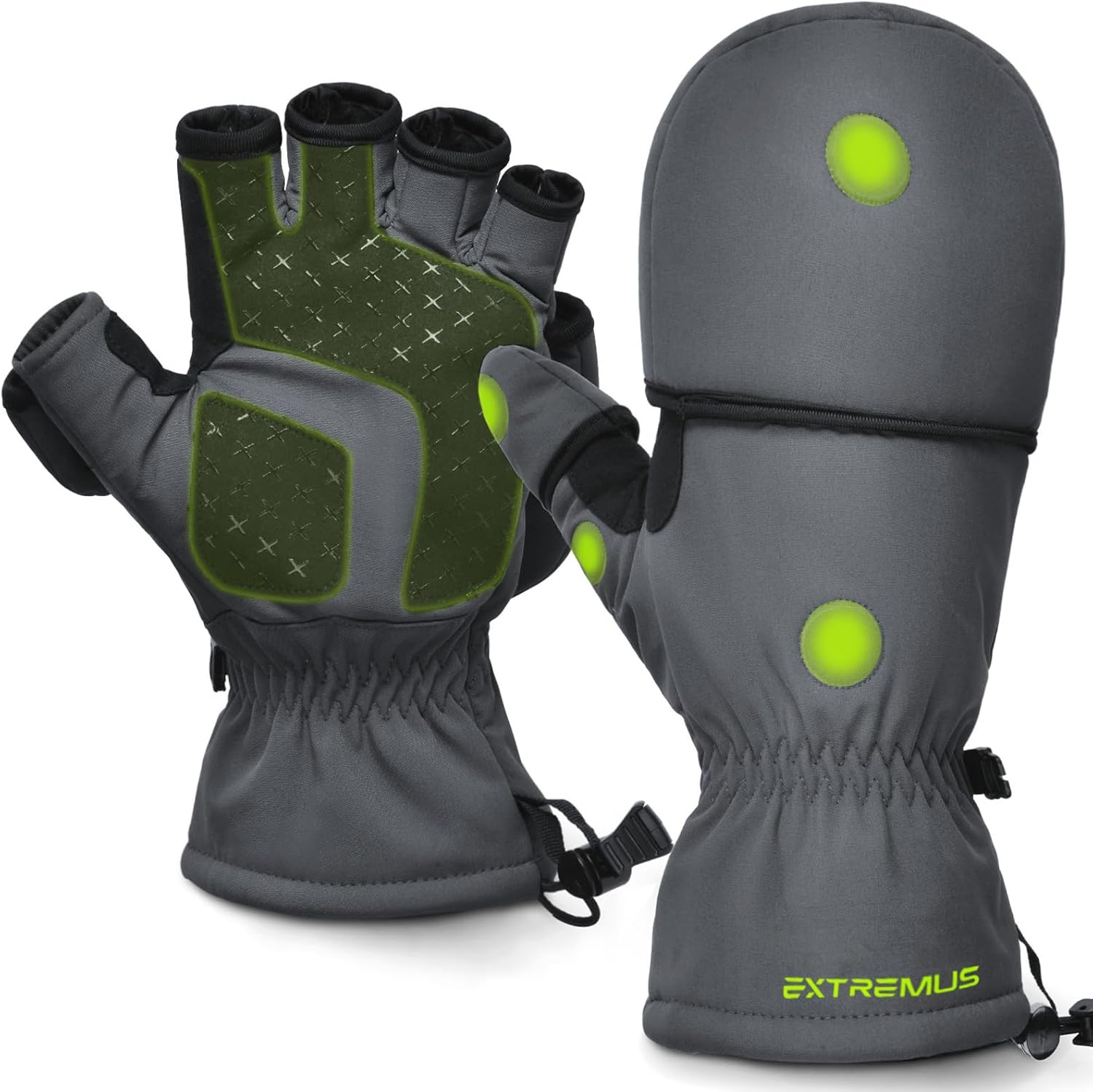 Extremus Buckwell Winter Gloves – Touchscreen Water Resistant Warm Fishing Gloves for Cold Weather – Men and Women’s Gloves for Ice Fishing, Photography, or Hunting