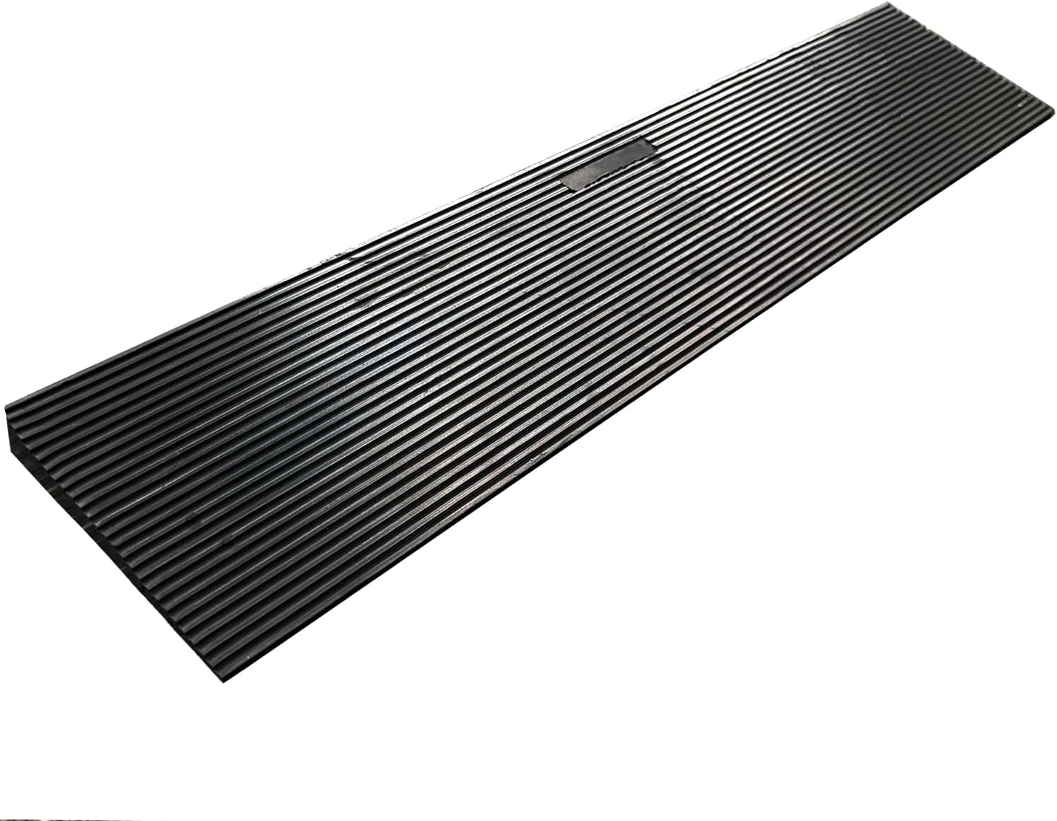 1.8" Rise Wheelchair Threshold Ramp, Large Capacity 35.43" L x 9.84" W Rubber Threshold Ramps, Non-Slip Solid Rubber Ramp for Doorways Scooter Sweepers (1.8" Rise Cuttable, Black)
