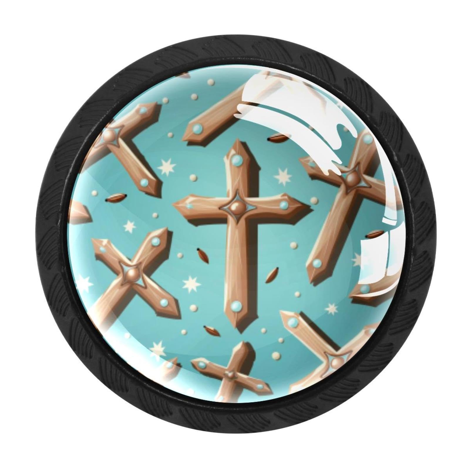 Chenzzzz Multicolored 03 4 Pieces Easter Cross Kitchen Cabinet Knobs Drawer Knobs Dresser Knobs Black Knobs Drawer Pulls Dresser Drawer Handles Knobs For Dresser Drawers