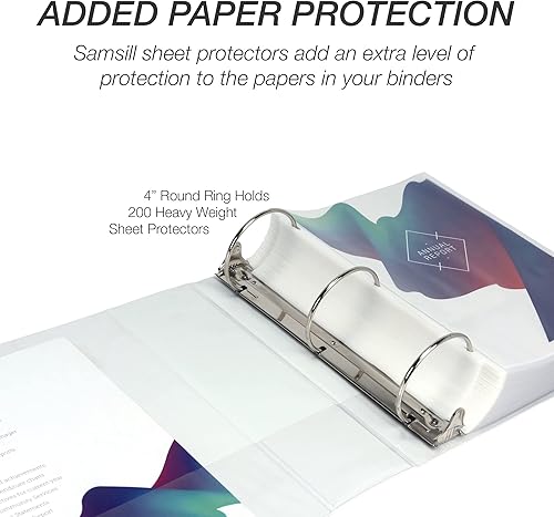 Vista 35 de Samsill (MP128587) - Carpeta de 3 anillos redondos de 3 pulgadas, fabricada en los EE. UU., con cubierta transparente personalizable para insertos