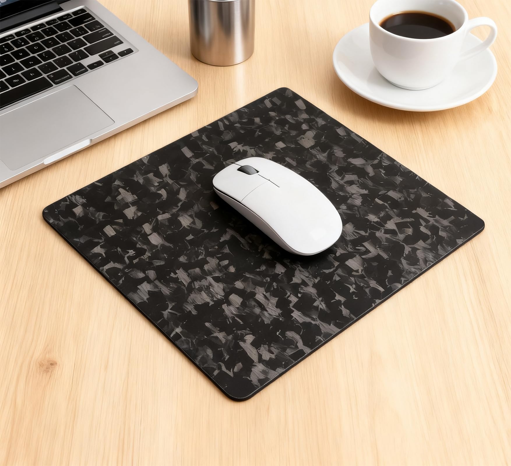 Mehrzweck-Mauspad aus Kohlefaser, hart, dünn und leicht für Büro, Gaming und den täglichen Computergebrauch auf dem Schreibtisch oder Schoß (3K Twill, Medium)
